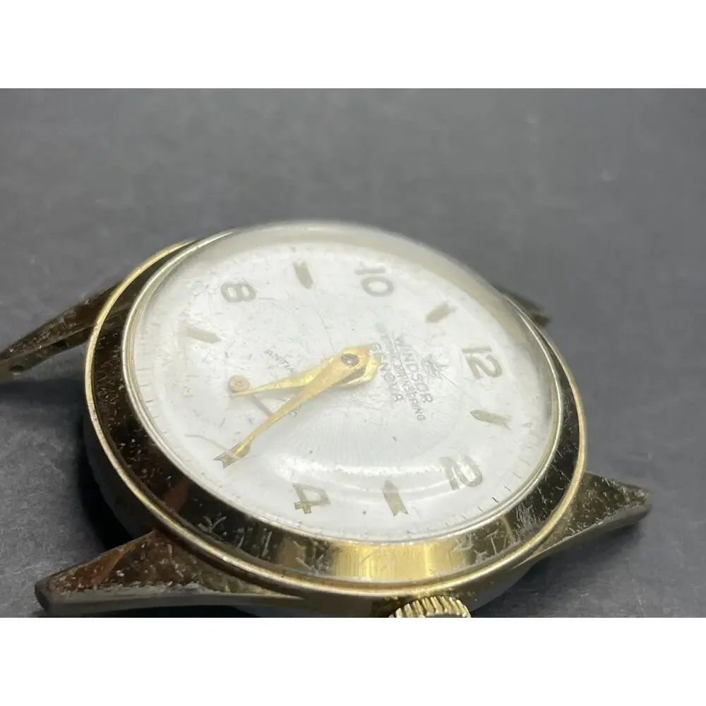 Vintage Men's Windsor Genova Lifetime Mainspring Anti-Magnetic Watch Gold Tone